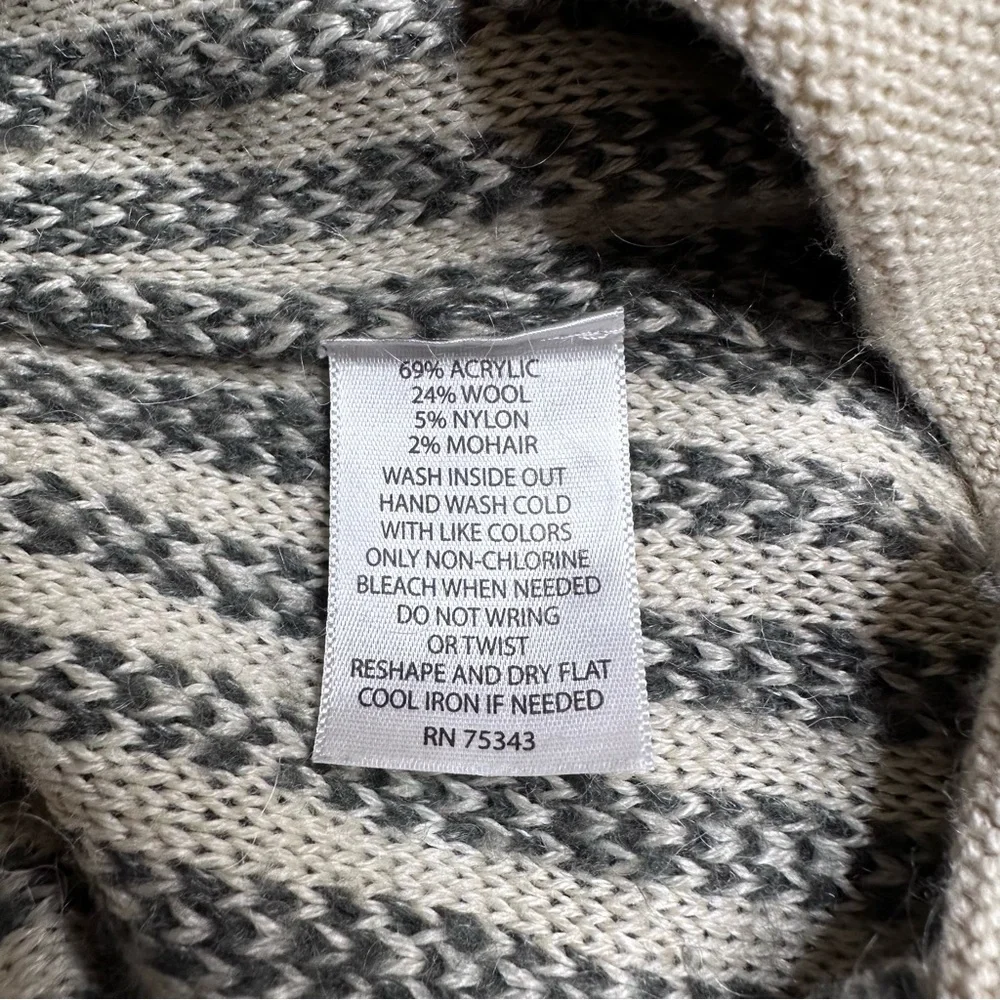 NWOT Cambridge‎ Dry Goods Skirt SZ M Knit Acrylic Wool Mohair Ivory Gray Flare